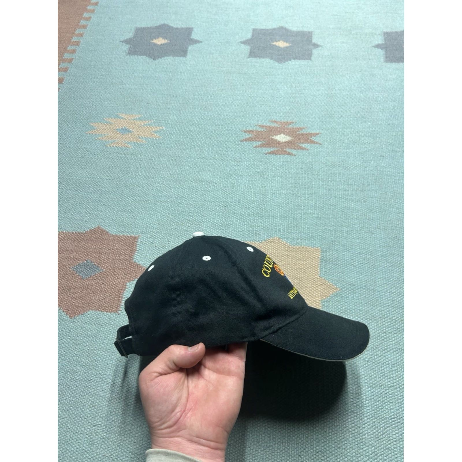 Vintage VINTAGE Line Strapback Hat Cap County Line Antique Tractor Club Adjustable Black Men Baseball Cap Adjustable Mens Size ONE SIZE - 8 Thumbnail