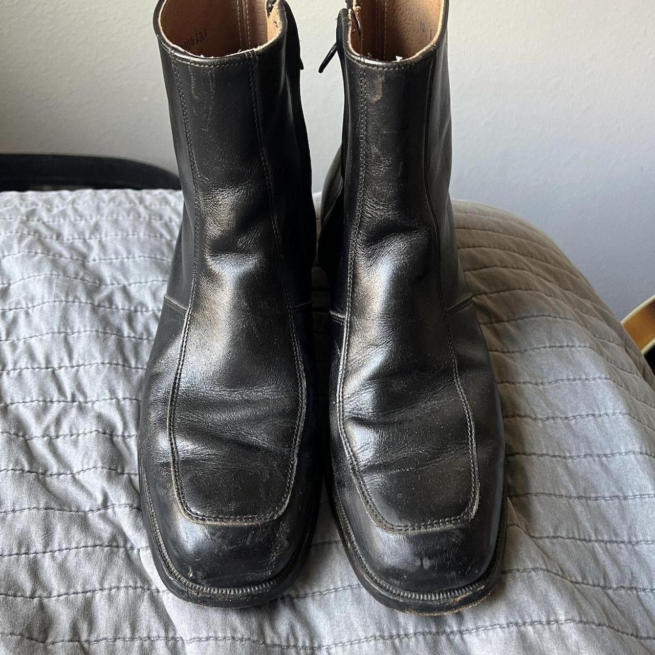 Vintage Vintage Slim Side Zip Leather Boots Size US 10.5 / EU 43-44 - 3 Thumbnail