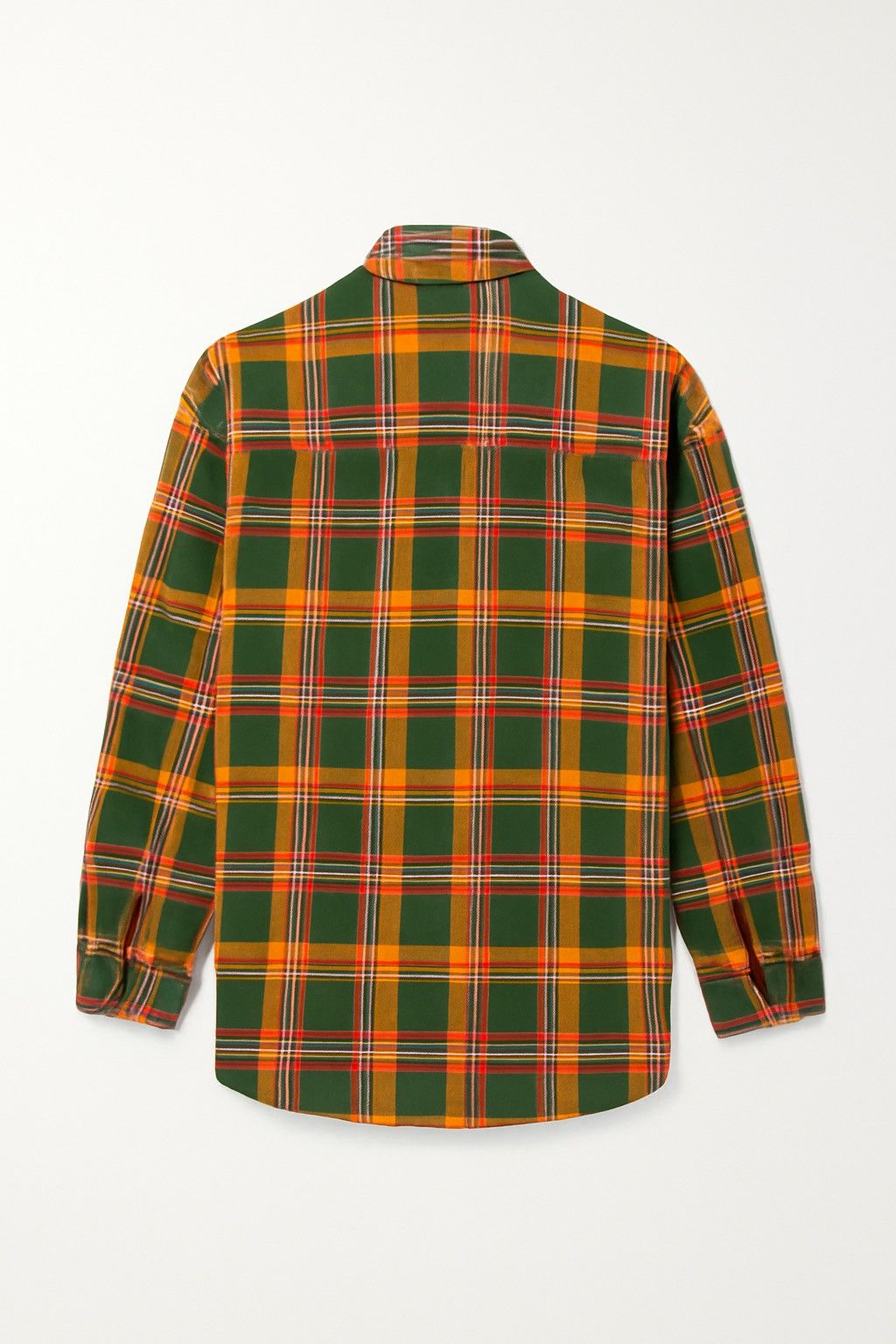 GU Vintage GU Japan Flannel Shirt Green Orange Plaid Medium Size US M / EU 48-50 / 2 - 2 Thumbnail