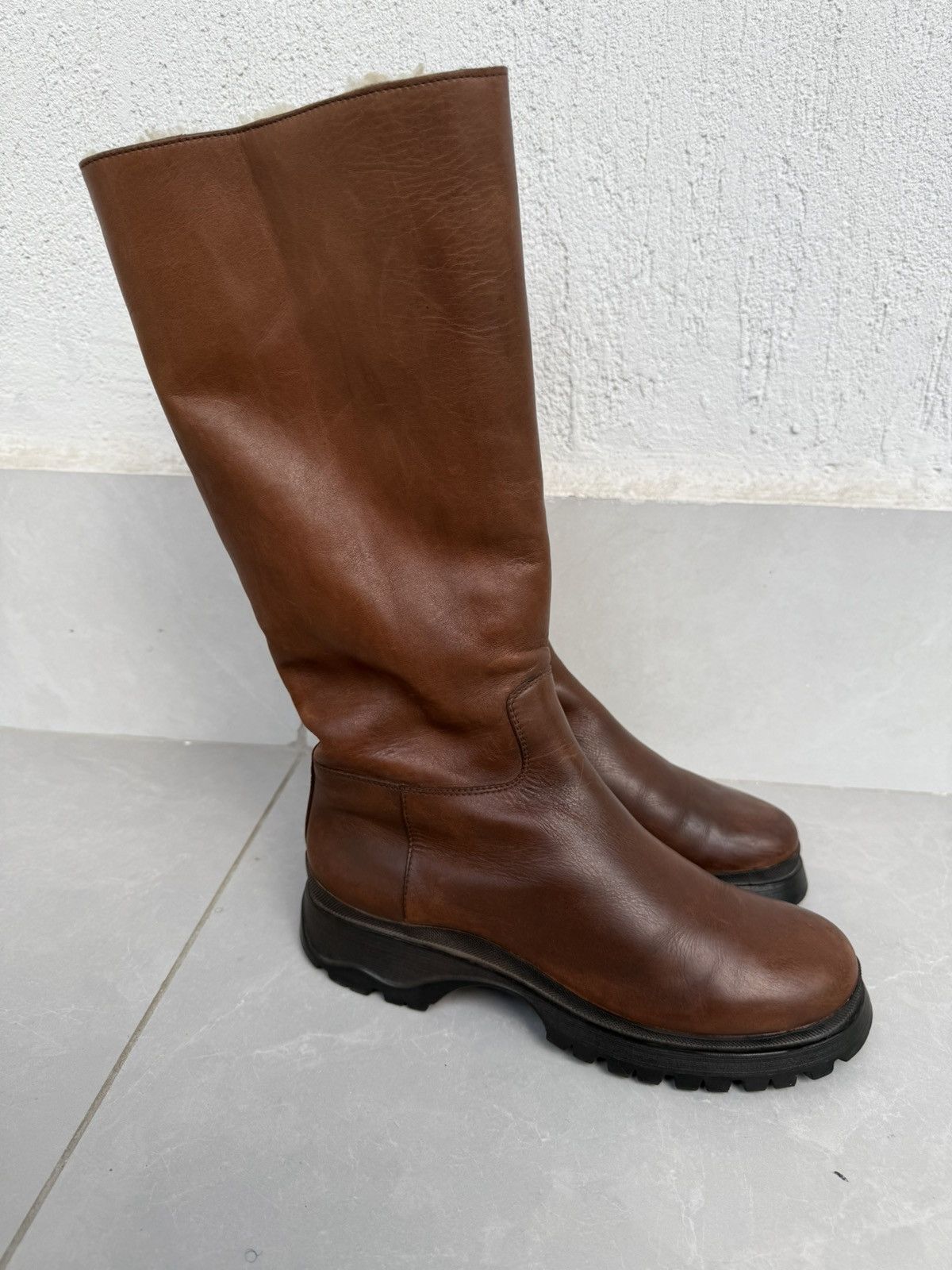 Prada ❤️🔥Rare lug sole boots Size US 8 / IT 38 - 2 Thumbnail