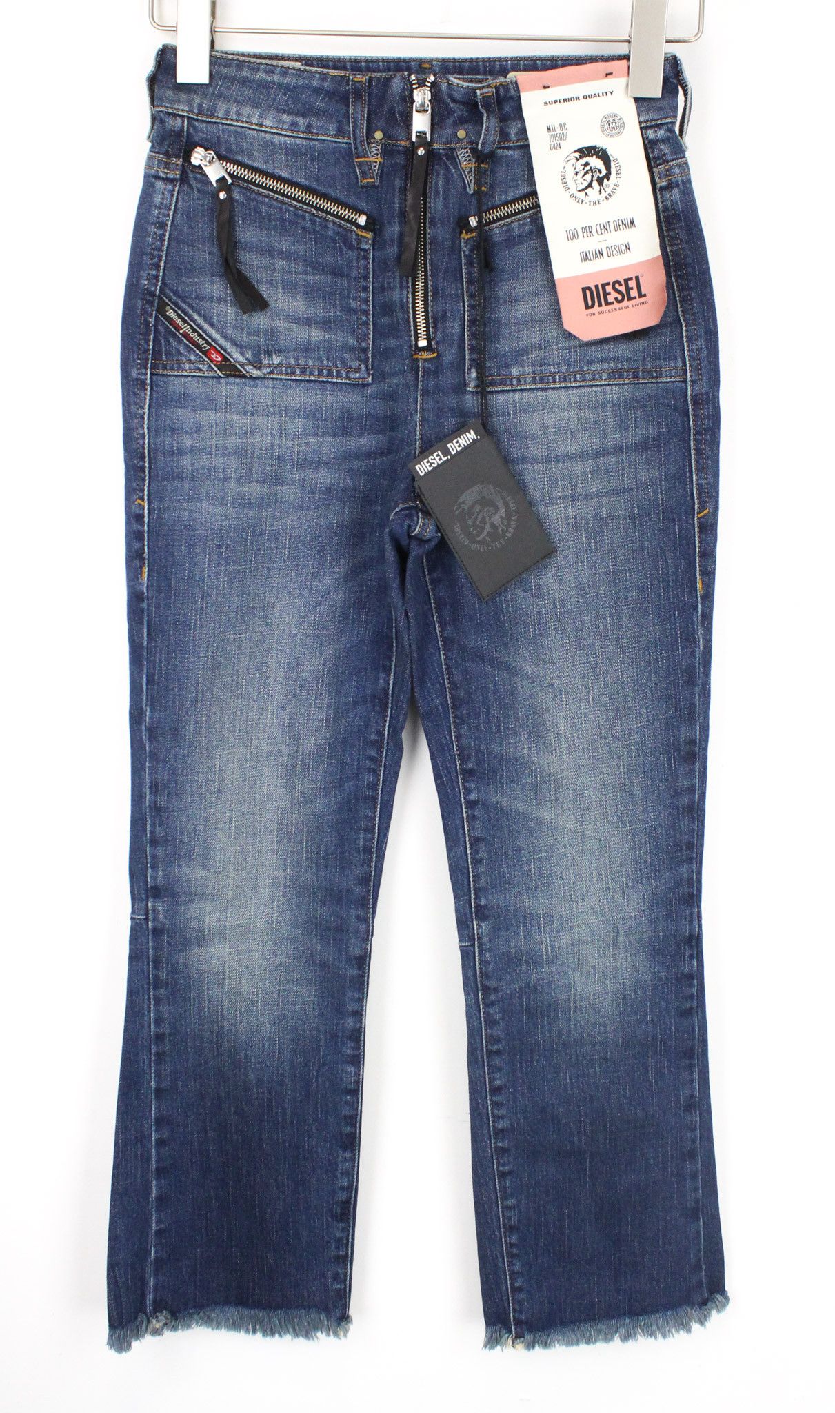 Diesel D-EARLIE 089AR W23/L30 Girls Blue Cropped Jeans 70057 Size 23" - 2 Thumbnail