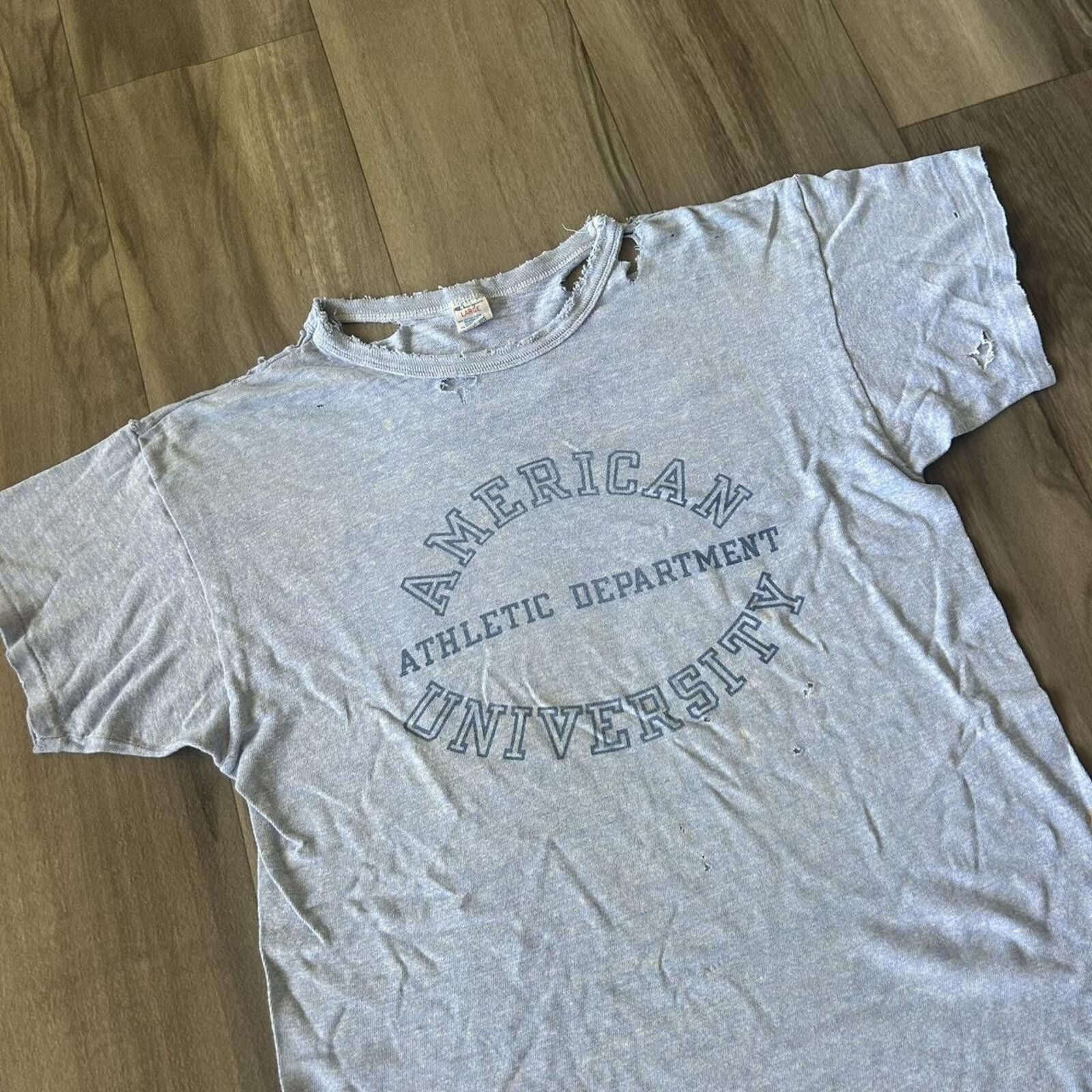 Champion Vintage 80’s Champion Light Blue Athletic Department shirt L Size US L / EU 52-54 / 3 - 2 Thumbnail