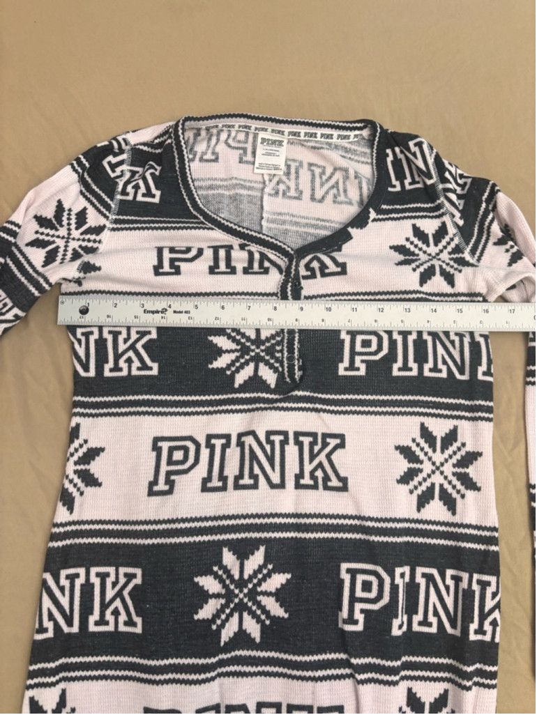 Pink Women's PINK Pajama Onesie L Pink White Black Size L / US 10 / IT 46 - 2 Thumbnail