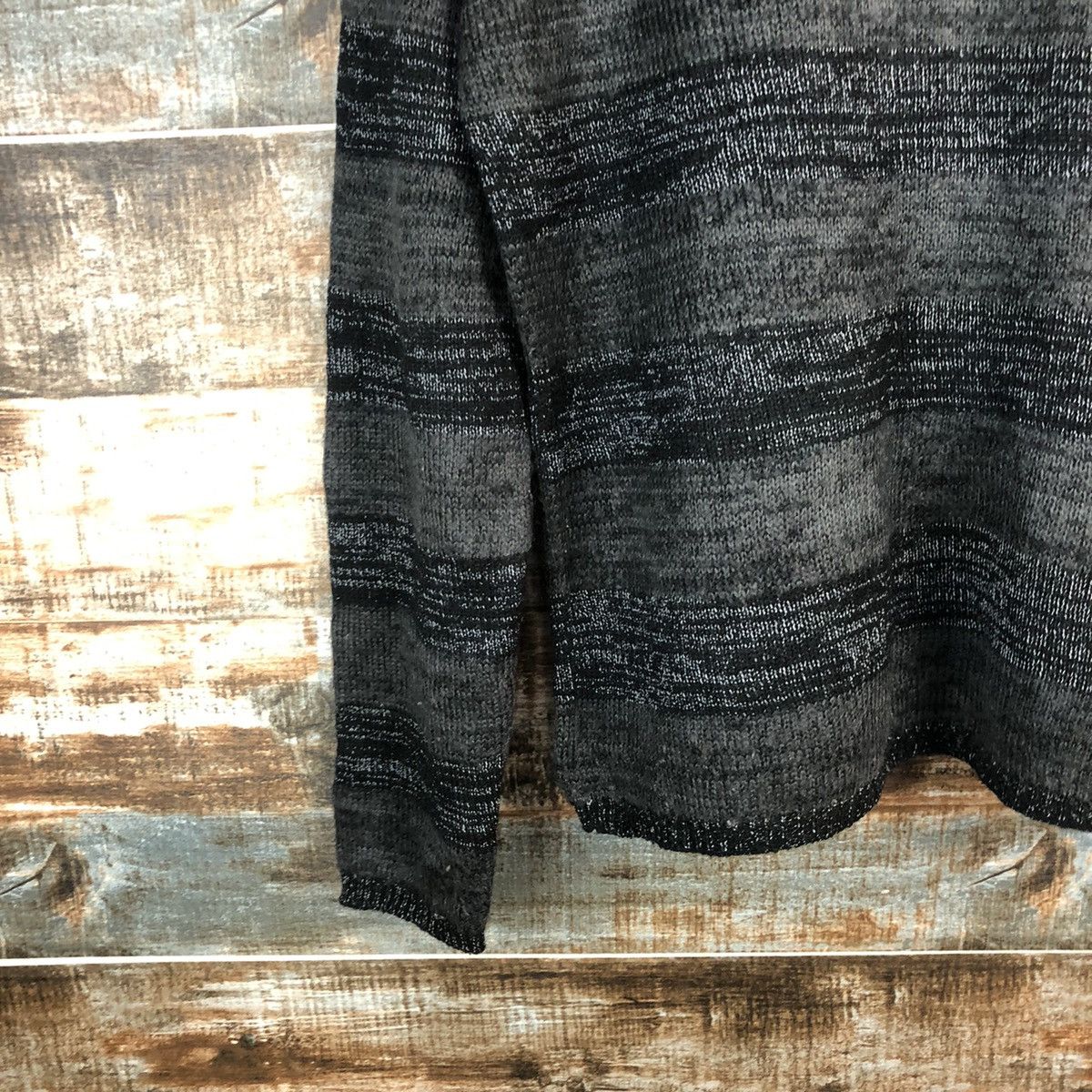 Homespun Knitwear × Japanese Brand Fonani Black vintage stripe Knitwear #A1789 Size US M / EU 48-50 / 2 - 7 Thumbnail