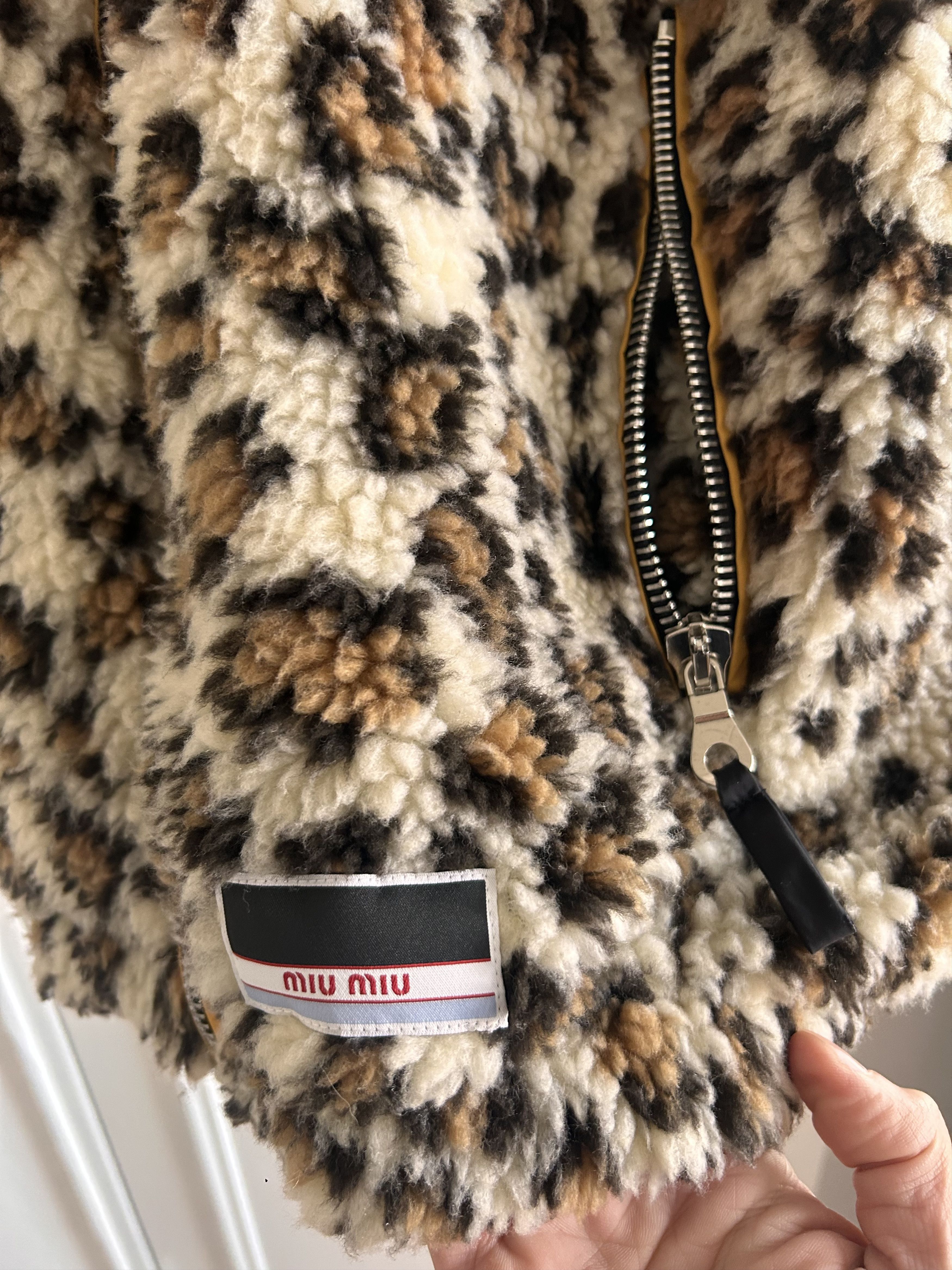 Miu Miu Miu Miu Fleece Jacket, Sz 38 - Animal Leopard Print Size XS / US 0-2 / IT 36-38 - 5 Thumbnail