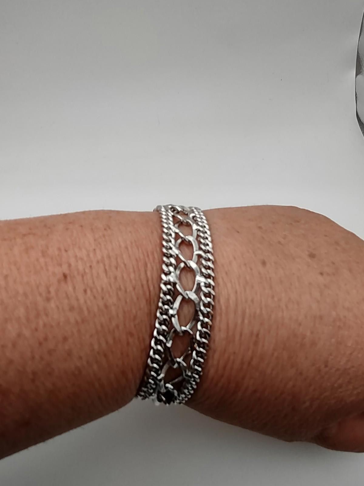 Other AJC Co Sterling Silver Wide Multi Link Chain Bracelet Size ONE SIZE - 1 Thumbnail