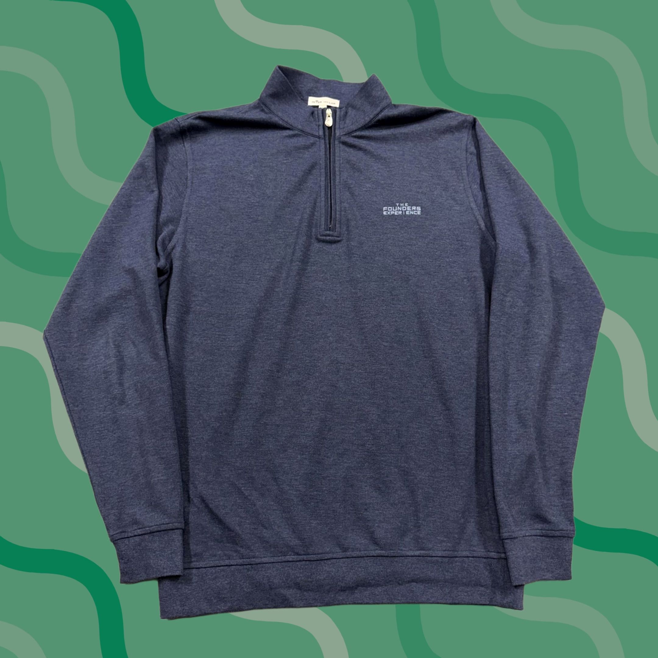 Peter Millar Peter Millar Pullover Mens L 1/4 Zip Founders Experience Golf Performance Blue Solid Mock Neck Stand-Up Logo Casual Jersey Long Sleeve 2000s Mens Size US L / EU 52-54 / 3 - 1 Thumbnail