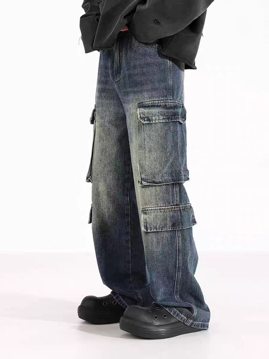 Designer × Jean × Vintage Washed and distressed workwear Y2K baggy jeans Size US 28 / EU 44 - 1 Thumbnail