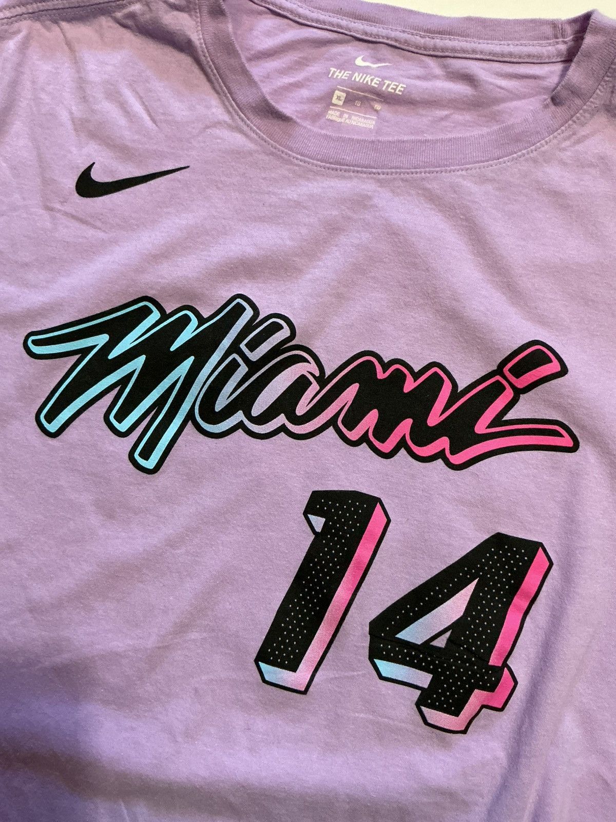 Nike Nike Miami Heat Tyler Herro #14 Vice City Edition T-Shirt Size US XL / EU 56 / 4 - 6 Thumbnail