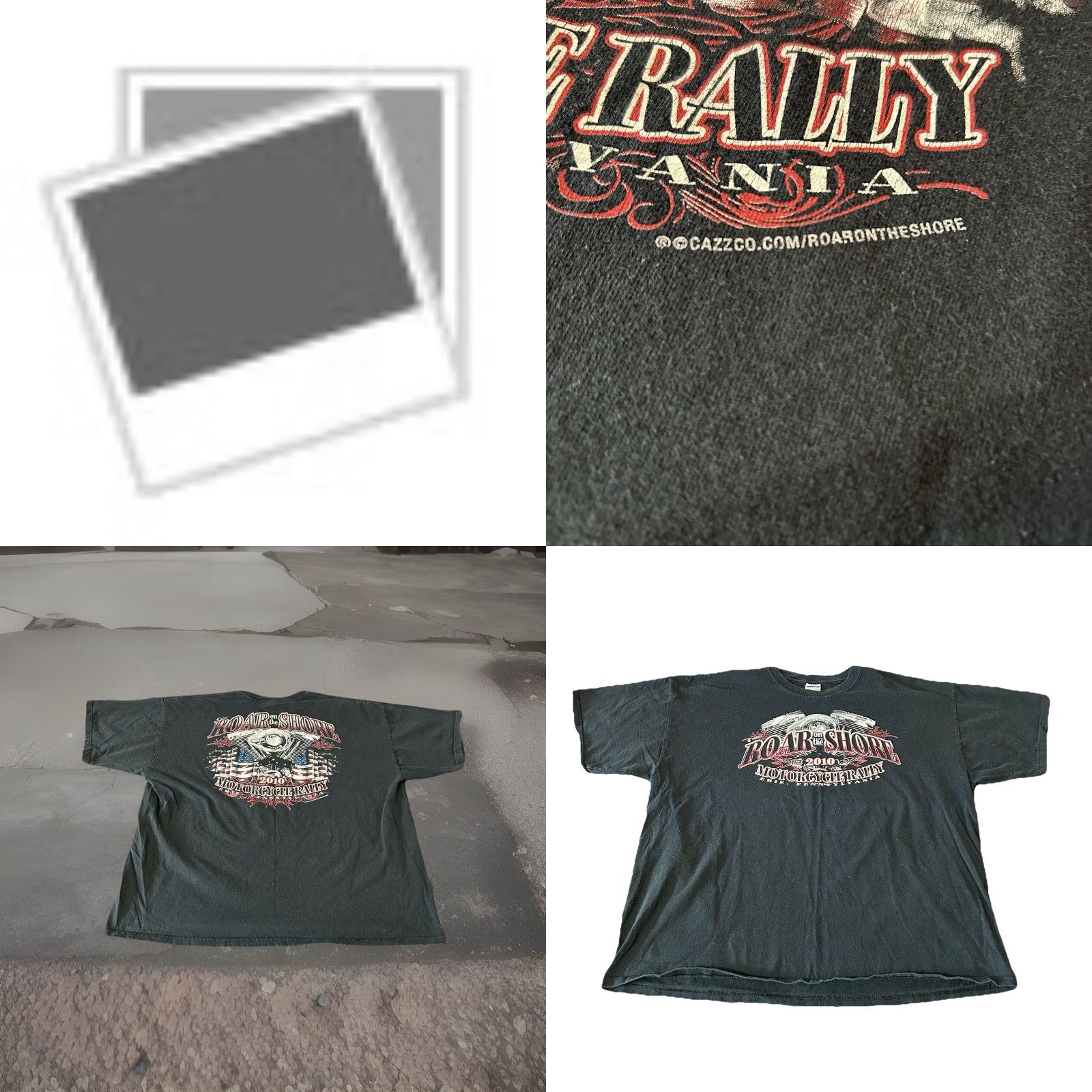 Gildan VINTAGE Roar On The Shore Motorcycle Rally 2010 Shirt Men 2XL Black Graphic Tee Harley Biker Gildan Ultra Cotton Size US XXL / EU 58 / 5 - 9 Thumbnail