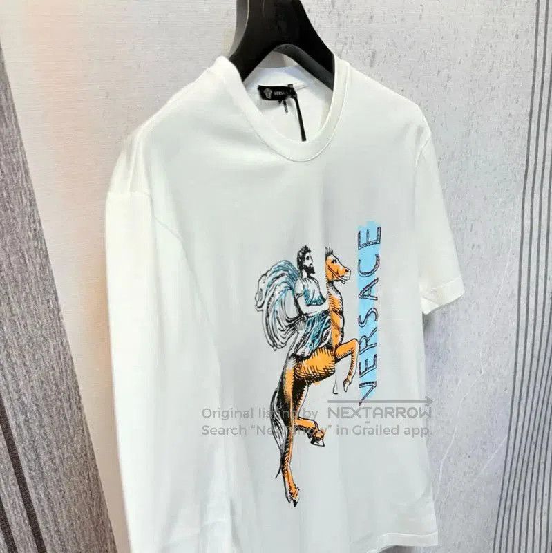 Versace Versace White Cotton Men's T-Shirt . Size US L / EU 52-54 / 3 - 3 Thumbnail