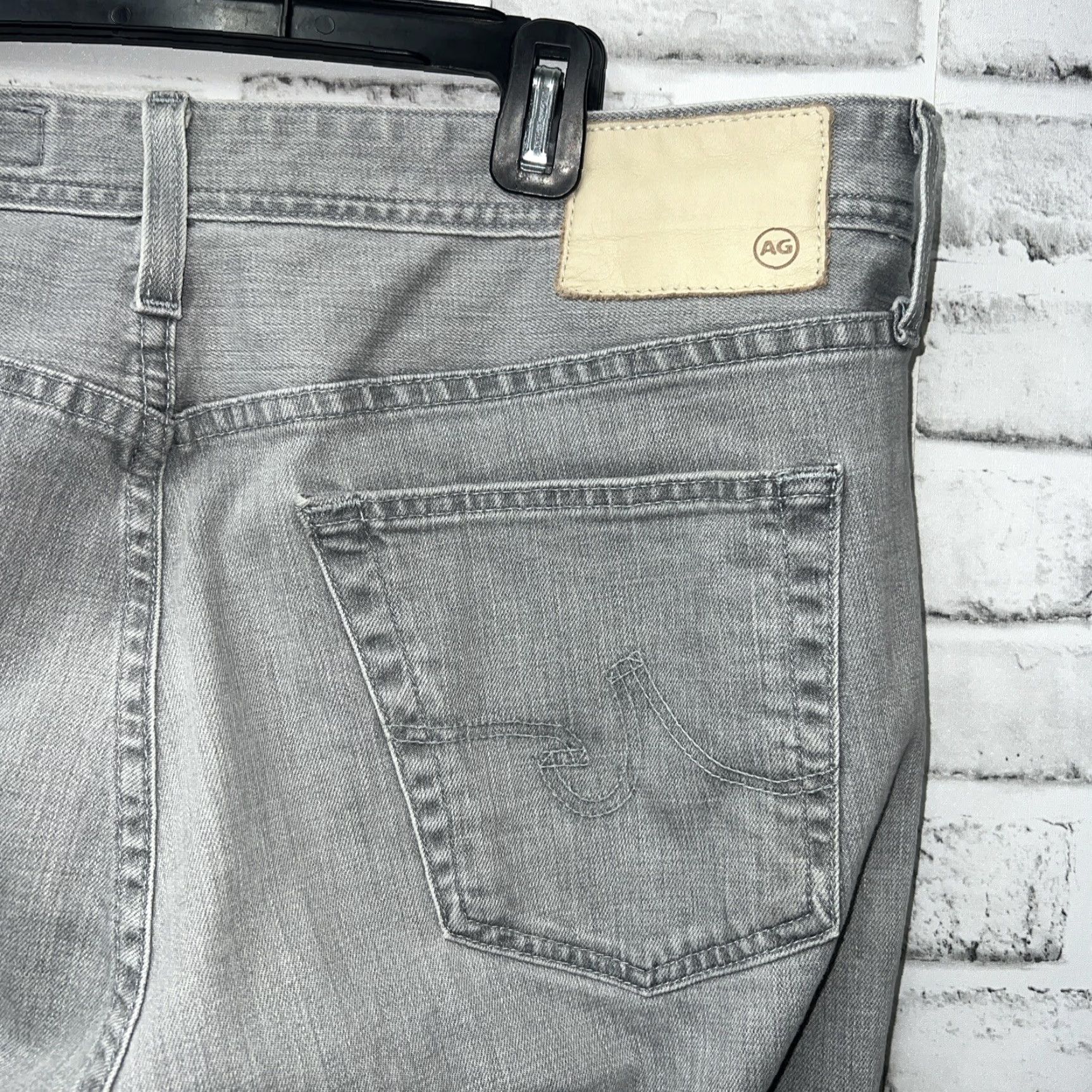 Vintage Adriano Goldschmied Jeans Men 38x30 Gray Straight AG Mens Jeans Size US 38 / EU 54 - 3 Thumbnail