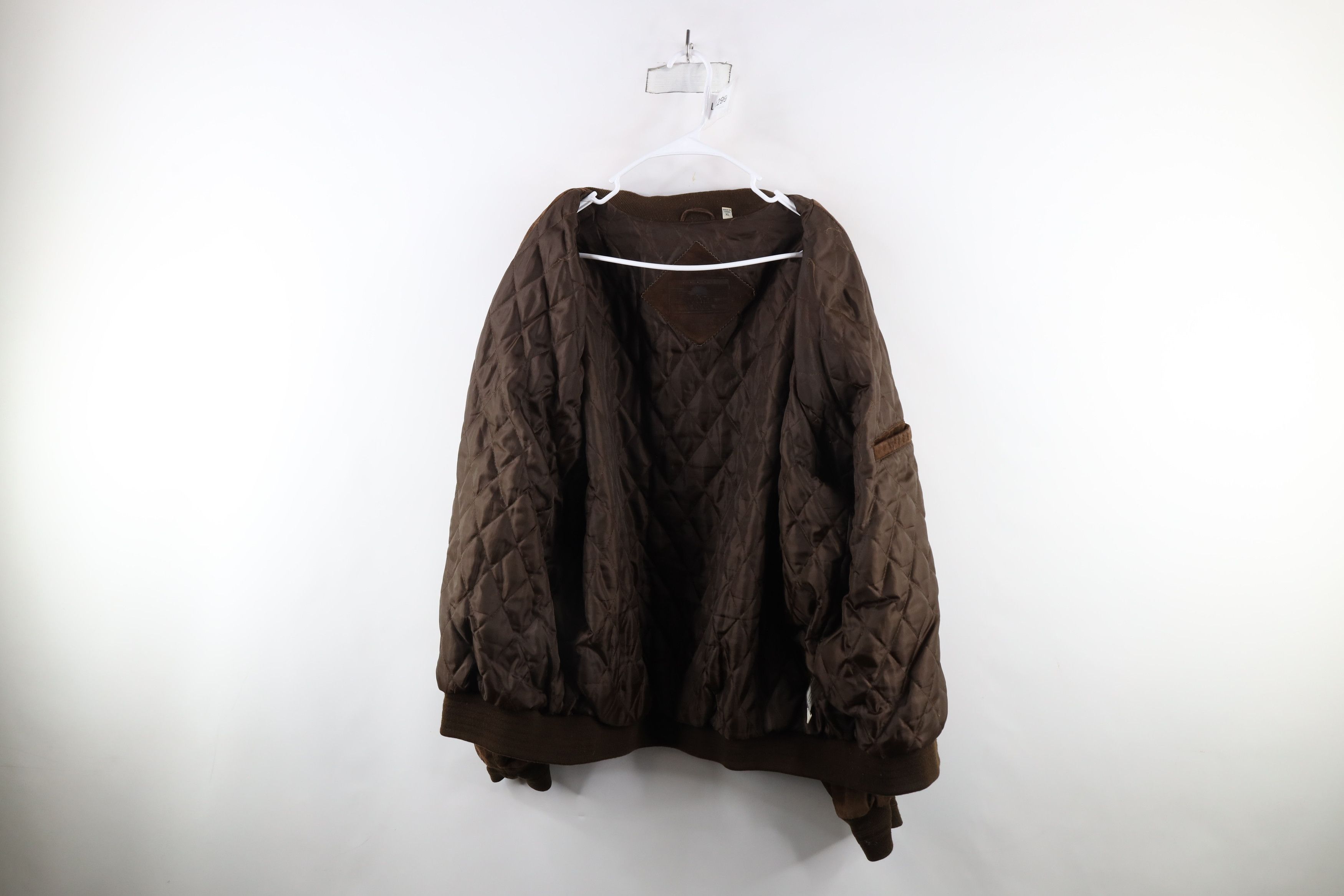 Vintage Vintage 90s Streetwear Suede Leather Flight Bomber Jacket Size US XL / EU 56 / 4 - 10 Thumbnail