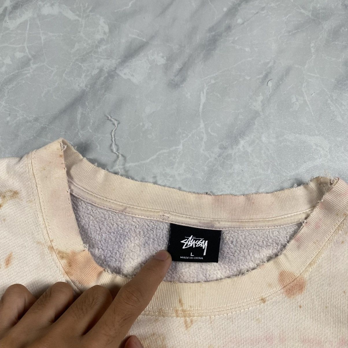 Stussy Vintage y2k Stussy Japan Tiedye Distressed Crewneck Size US L / EU 52-54 / 3 - 11 Thumbnail