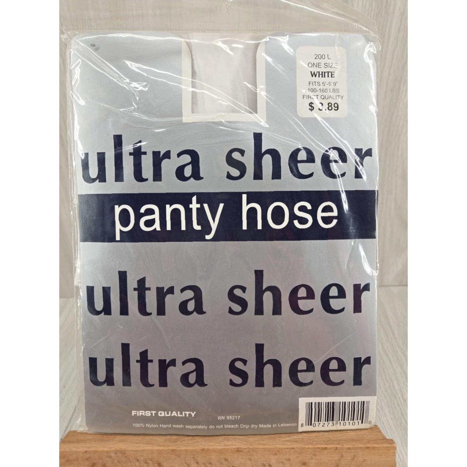 Vintage VINTAGE Ultra Sheer White Panty Hose One Size 200L 5'-5'9" 100-160lbs Women Pantyhose Sandal Toe Size 42" / US 20 - 2 Thumbnail