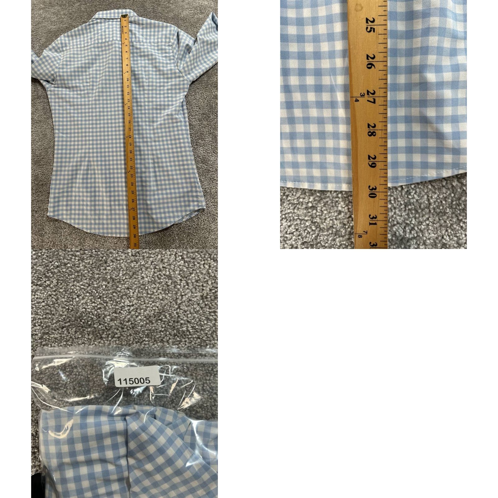 Mizzen+Main Mizzen+Main Shirt Mens Medium White Gingham Check Trim Fit Tradition Evolved Size US M / EU 48-50 / 2 - 8 Thumbnail