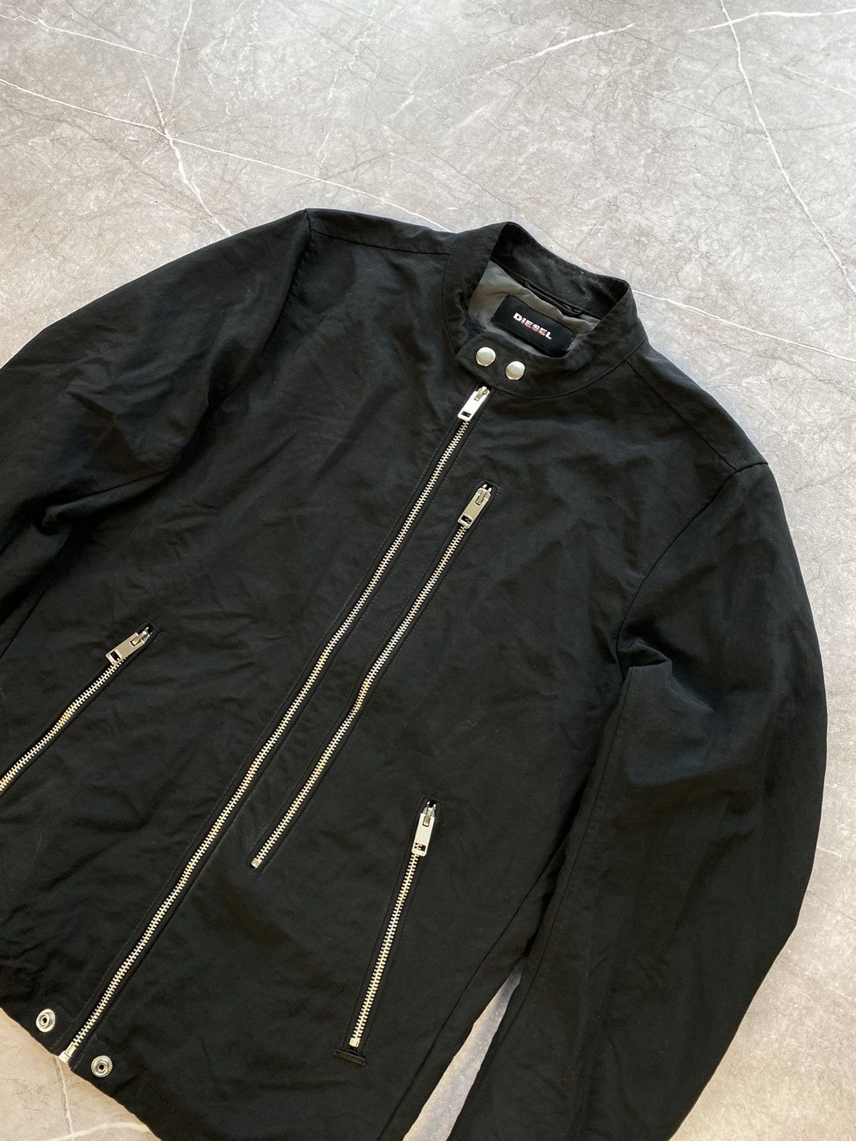 Diesel × Vintage Rare Y2K Diesel Bomber Light Black Jacket 100% Nylon Size US S / EU 44-46 / 1 - 3 Thumbnail