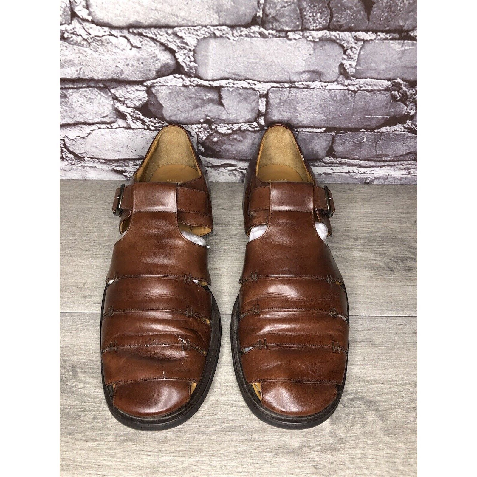 Mezlan Mezlan Diablo Brown Leather Fisherman Strap Casual Sandals M Size US 11 / EU 44 - 2 Thumbnail