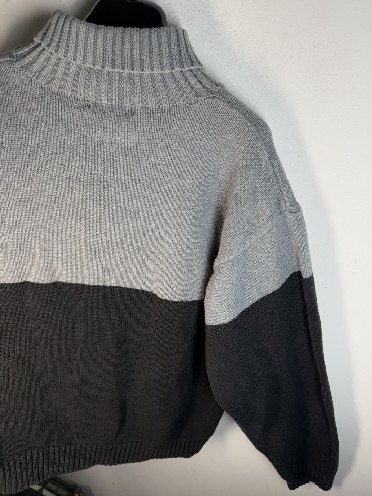 Yves Saint Laurent Grey/Black YSL Sweater Turtleneck Knit Size US XL / EU 56 / 4 - 13 Thumbnail