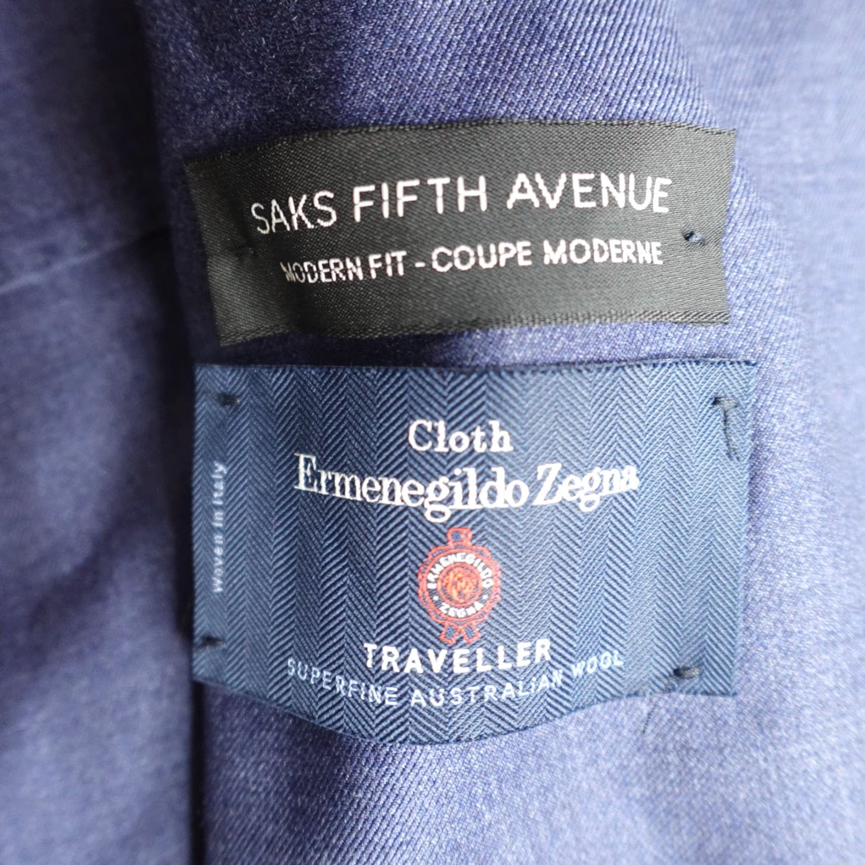 Ermenegildo Zegna Saks Fifth Ave Mens Jacket 44 Blue Ermenegildo Zegna Cloth 2 Button Flat Front Long New Jacket Coat Size US S / EU 44-46 / 1 - 2 Thumbnail