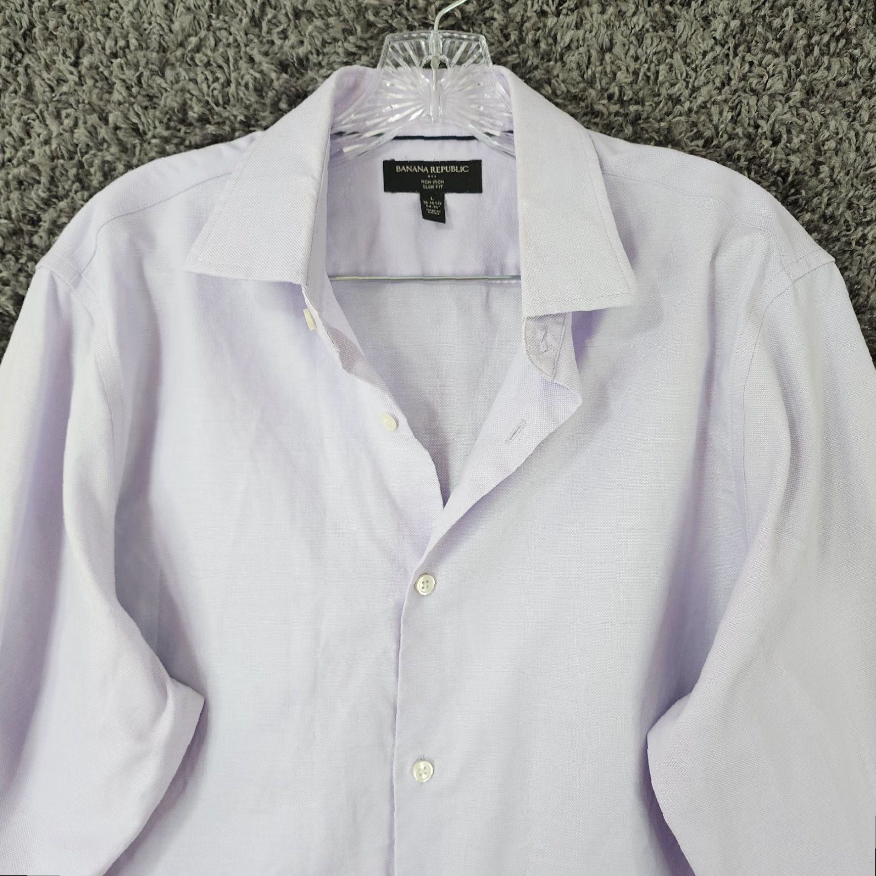 Banana Republic BANANA REPUBLIC Mens Purple Slim Button-Up Shirt Long Sleeve Collared Size L Regular men’s shirt Size US L / EU 52-54 / 3 - 3 Thumbnail