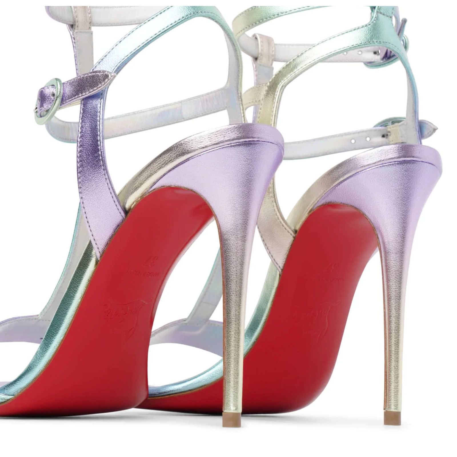 Christian Louboutin Mara 100 Multicolor Purple Sandal Ankle Strap Heel Pump 36.5 Size US 6.5 / IT 36.5 - 10 Thumbnail