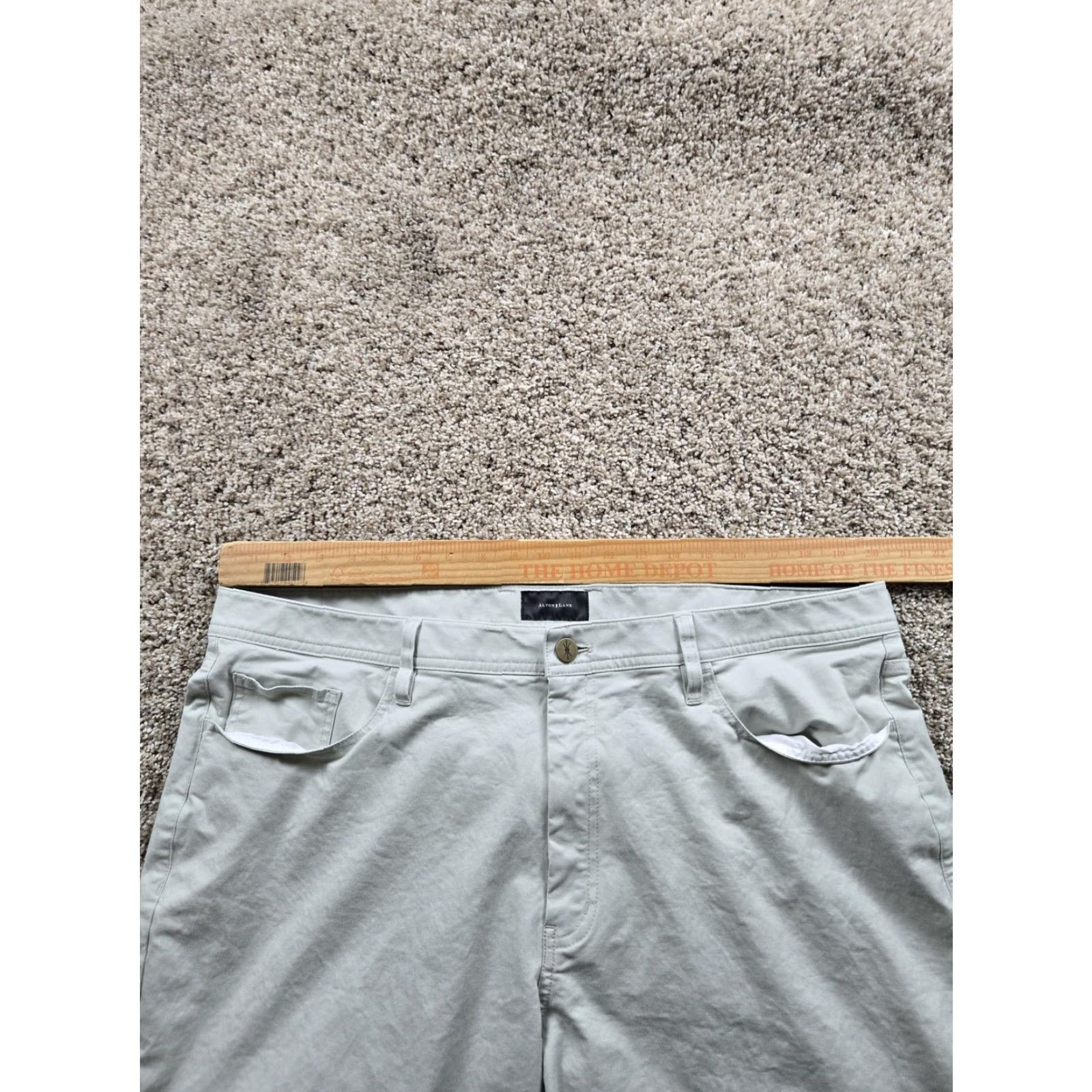 Vintage Alton Lane Chino Pants Mens 40x34 Light Gray Stretch Cotton Twill 5-Pocket Size US 40 / EU 56 - 7 Thumbnail