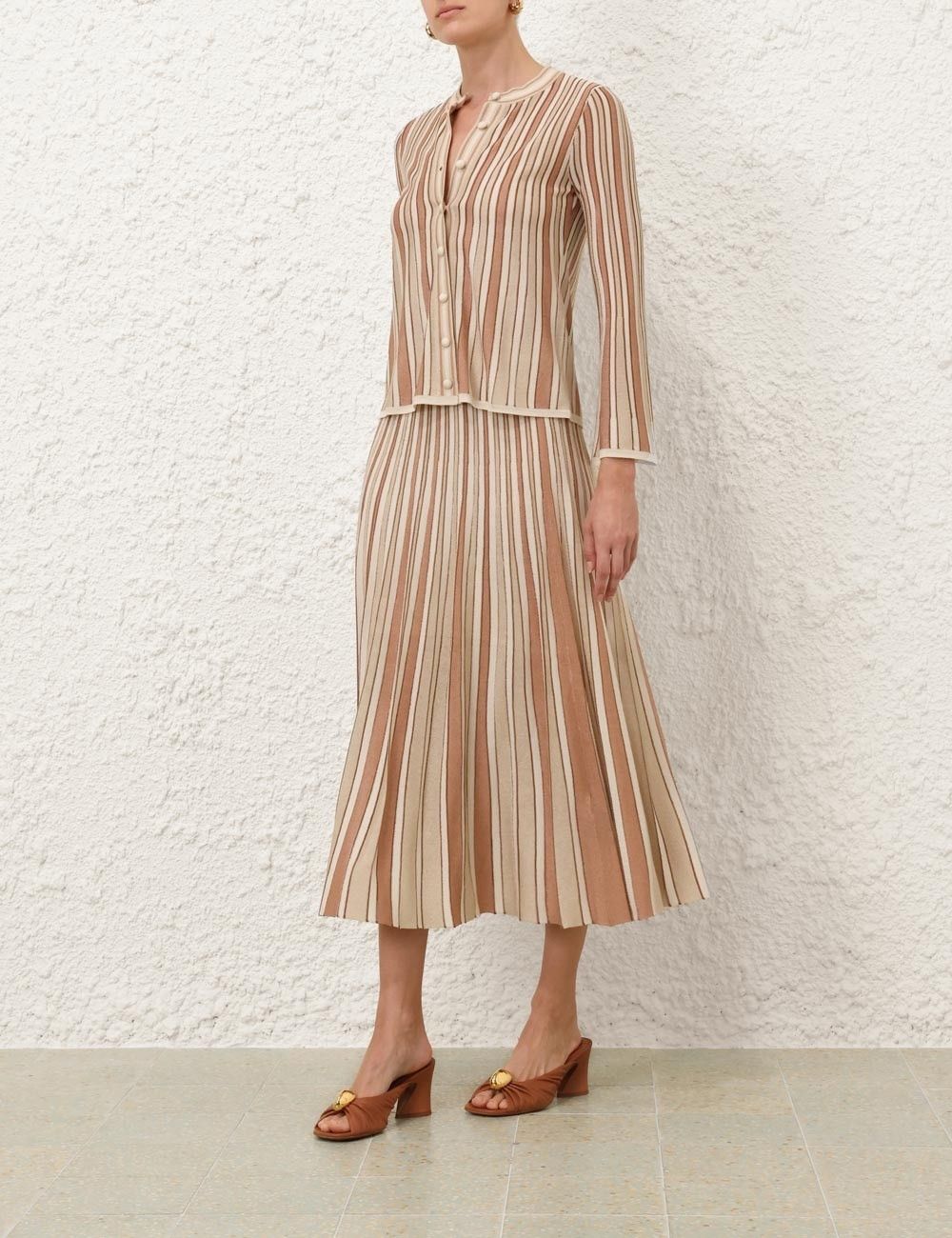 Zimmermann oc11z1025 Crush Metallic Stripe Cardigan in Multicolor Size XS / US 0-2 / IT 36-38 - 3 Thumbnail