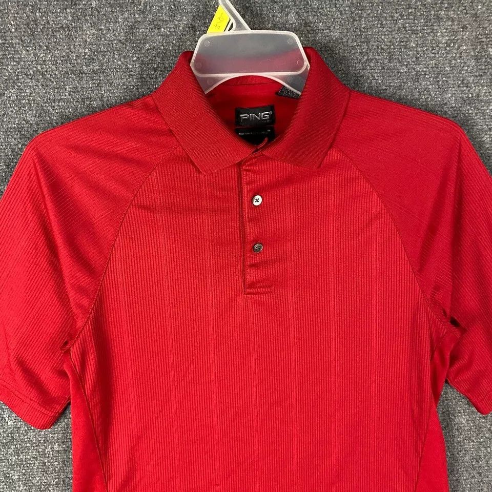 PING Ping Polo Men's Small Shirt Polyester Red Adults S Size US S / EU 44-46 / 1 - 2 Thumbnail