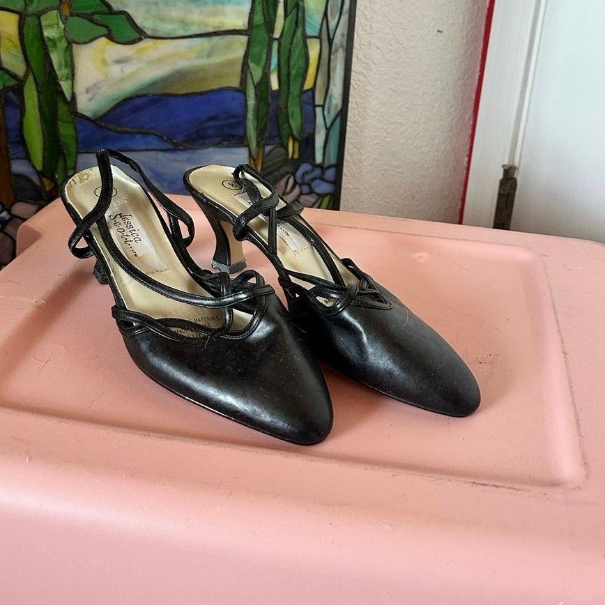 Other jessica scott black kitten heels vintage shoes Size US 8 / IT 38 - 1 Thumbnail