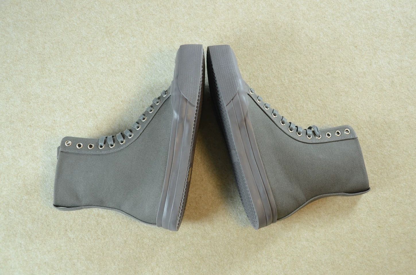 Bottega Veneta BV Daniel Lee gray high-top canvas sneakers Size US 7 / EU 40 - 6 Thumbnail