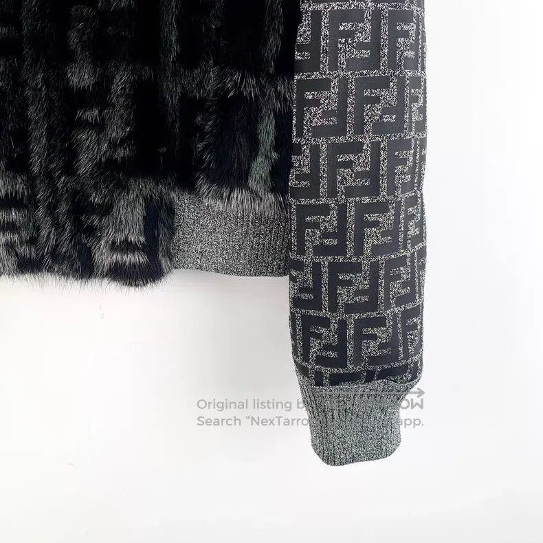 Fendi Fendi Silver and Black Faux Mink Fur Jacket Size XS / US 0-2 / IT 36-38 - 4 Thumbnail
