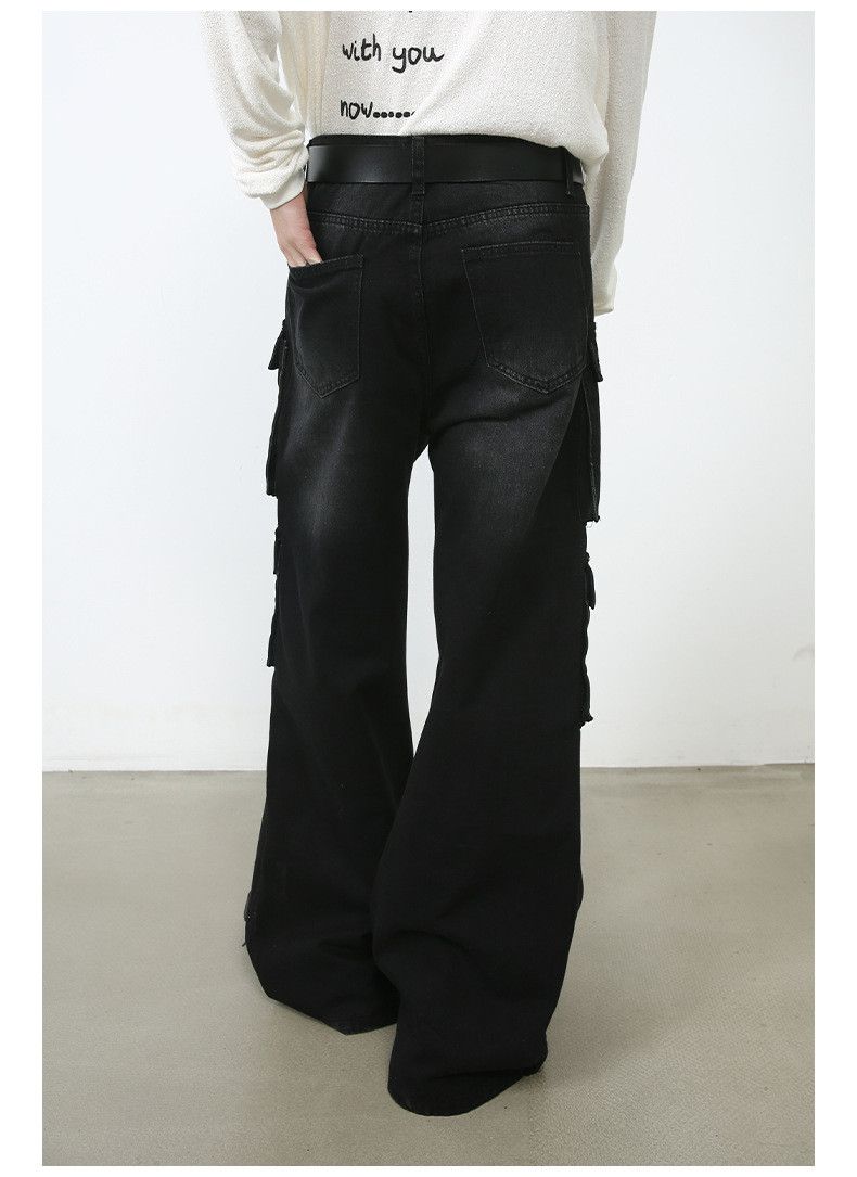 Japanese Brand × Jean Black Multi-Pocket Loose Straight Vintage Cargo Jeans Size US 32 / EU 48 - 5 Thumbnail