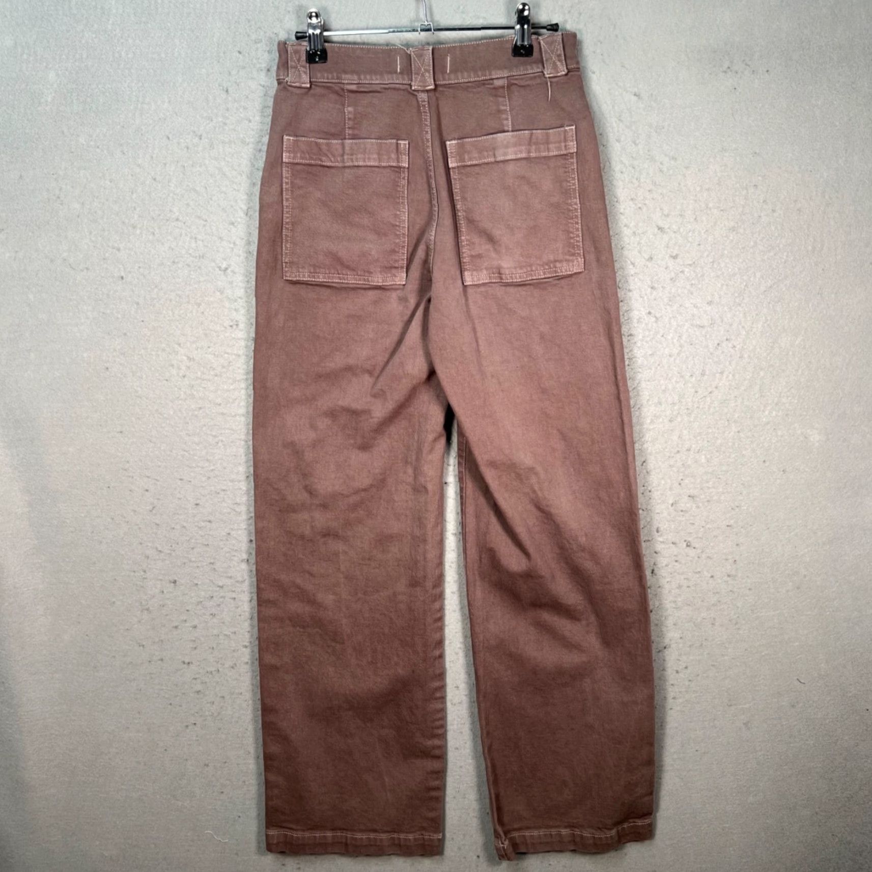 Madewell Madewell Pants Womens 25 Wide-Leg Stretch Cotton High Waist Mauve Size 42" / US 20 - 2 Thumbnail