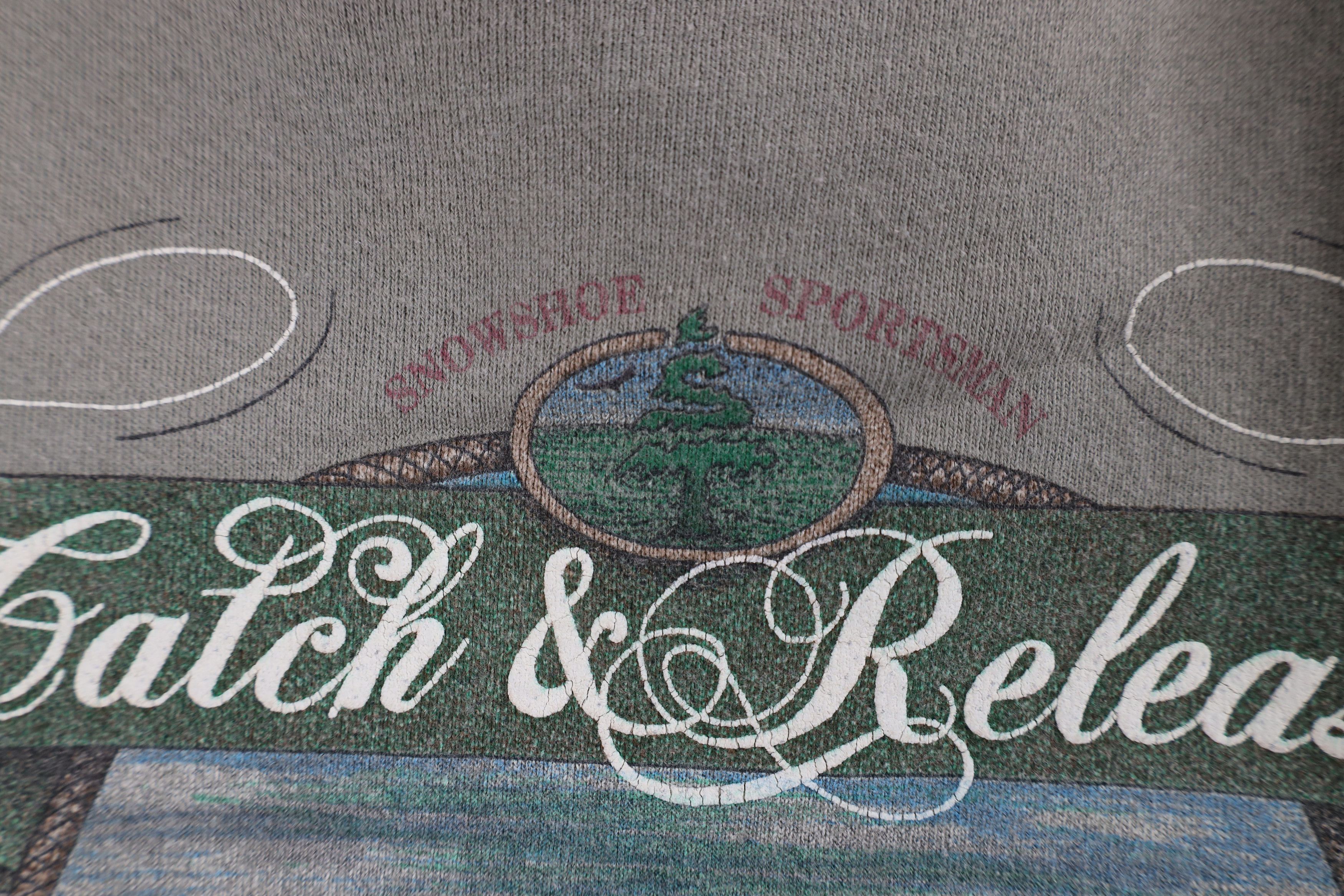 Vintage Vintage 90s Heavyweight Fishing Crewneck Sweatshirt USA Size US XL / EU 56 / 4 - 5 Thumbnail