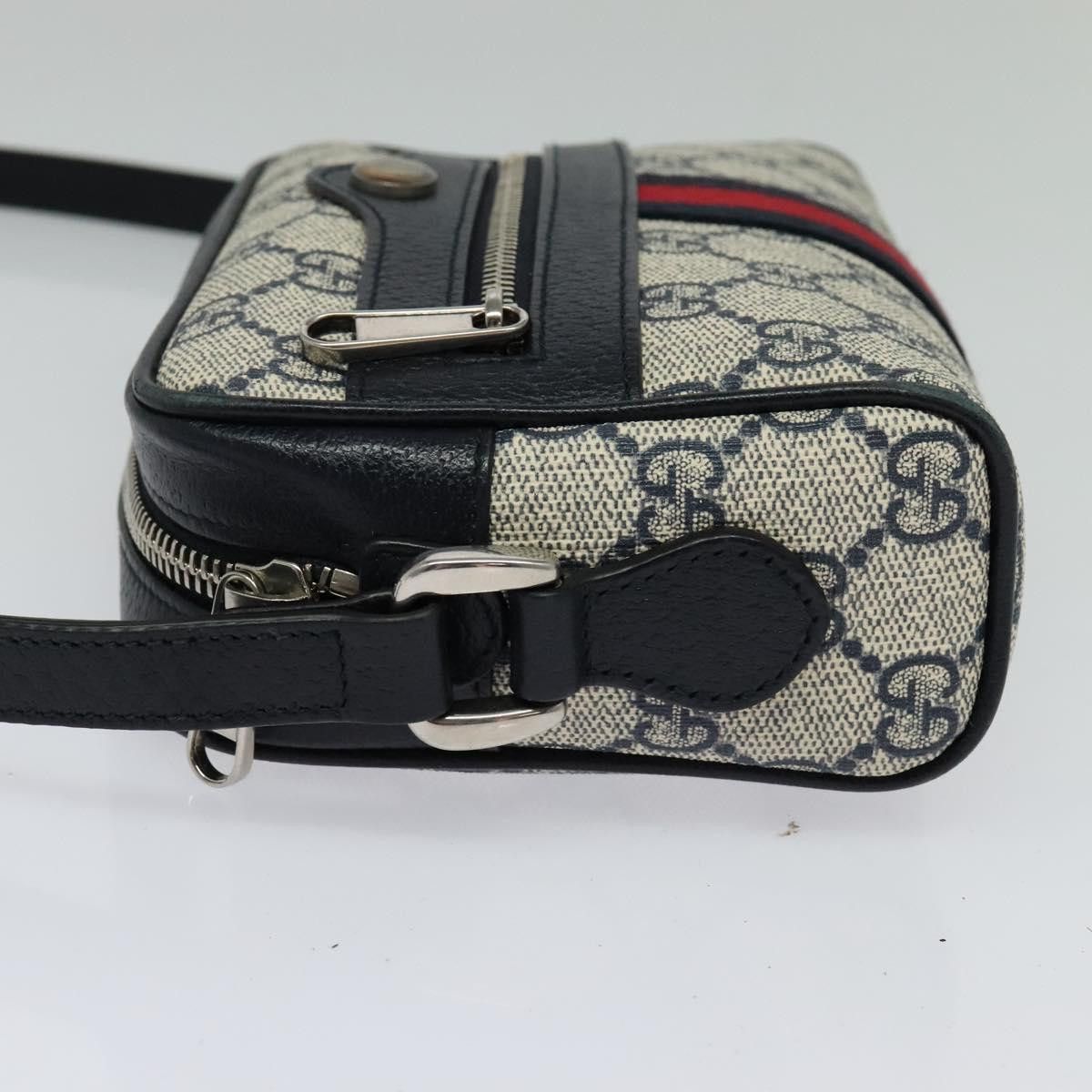 Gucci GUCCI GG Supreme Sherry Line Shoulder Bag Pvc Navy Red Size ONE SIZE - 4 Thumbnail