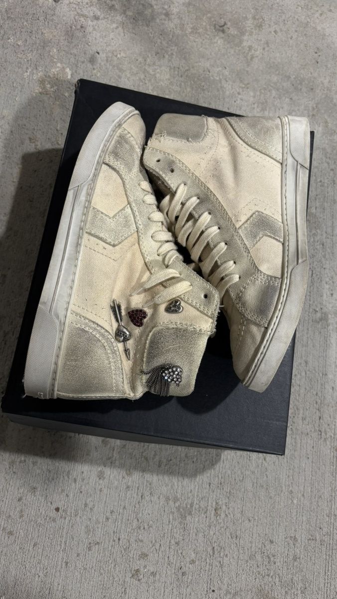 Saint Laurent Paris Saint Laurent Paris “Smoking Forever” High Top Sneaker Size US 5.5 / EU 38 - 3 Thumbnail