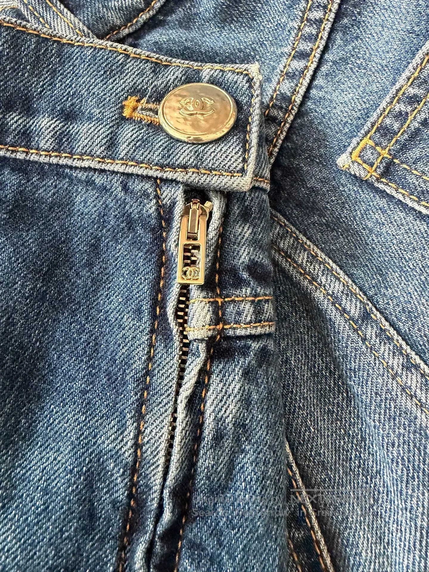 Chanel Chanel Side Zip Wide-Leg Denim Jeans. Size US 38 / EU 54 - 3 Thumbnail