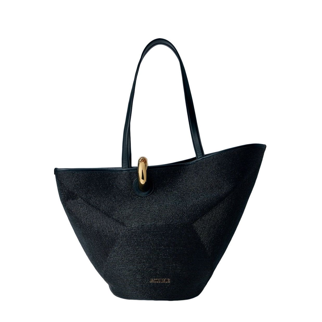 JACQUEMUS The Medium Bambola Black Bucket Bag New/Authentic