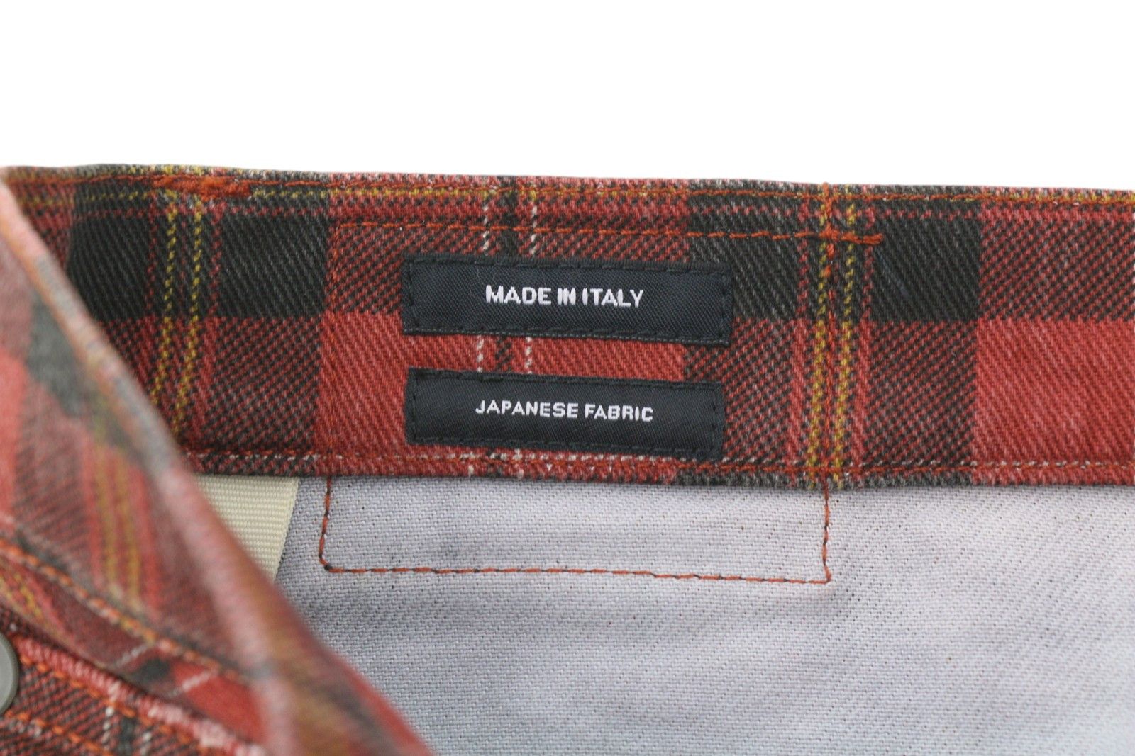 R13 TAILORED DROP 27 Ash Red Plaid Ankle Relaxed Fit 85769 Size 27" / US 4 / IT 40 - 7 Thumbnail