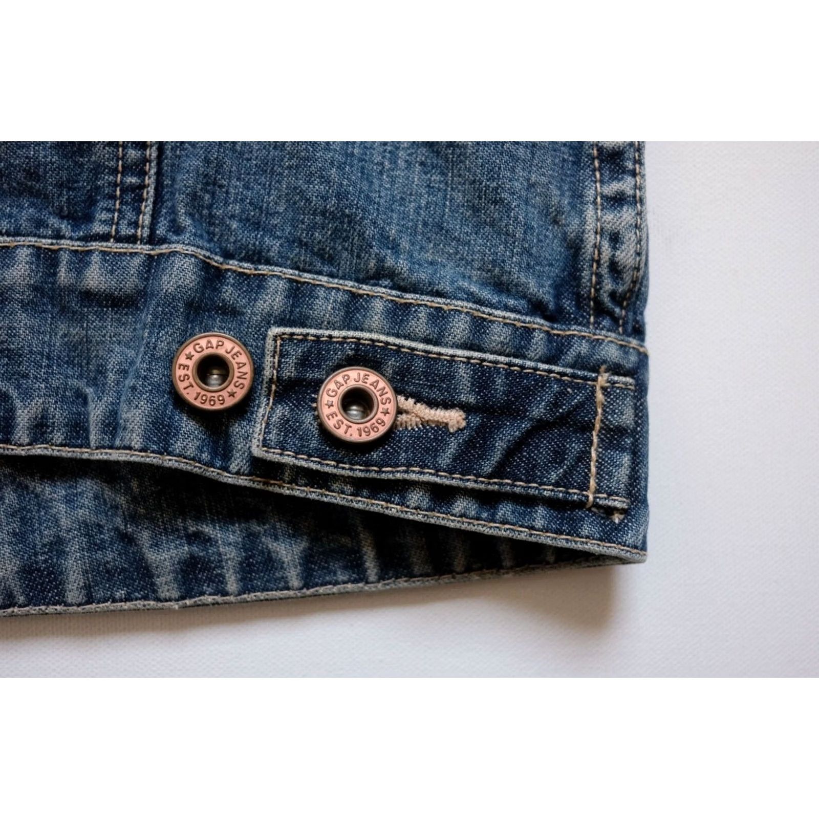 Gap VINTAGE GAP JEANS JACKET BLUE 100% COTTON DENIM CLASSIC RETRO Y2K 2000 WOMENs SZ M Size 32" / US 10 / IT 46 - 6 Thumbnail