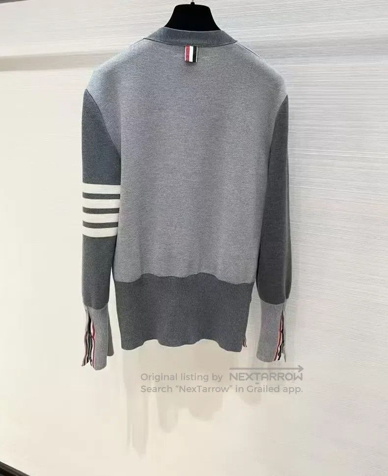 Thom Browne Thom Browne Classic gray woolen knitted cardigan Size US M / EU 48-50 / 2 - 2 Thumbnail
