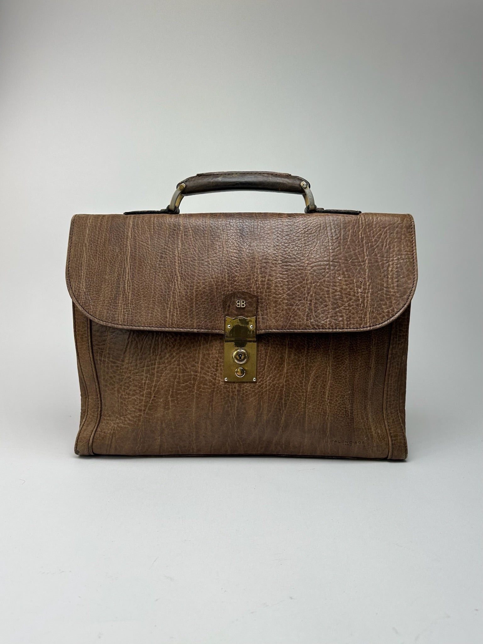 Balenciaga Vintage Leather Briefcase Brown Size ONE SIZE - 1 Thumbnail