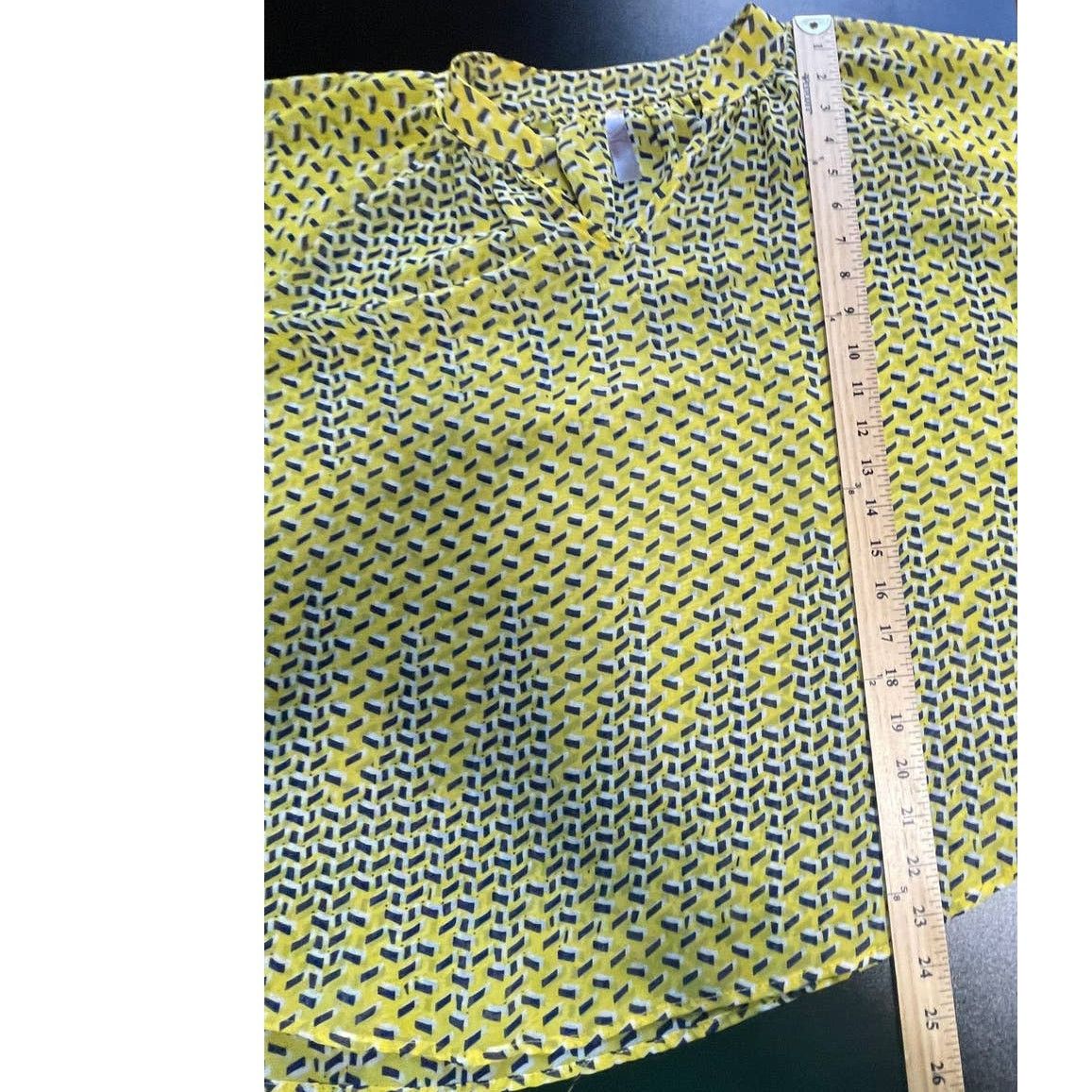 Other Myan Yellow and black sheer short sleeve blouse Size S / US 4 / IT 40 - 4 Thumbnail