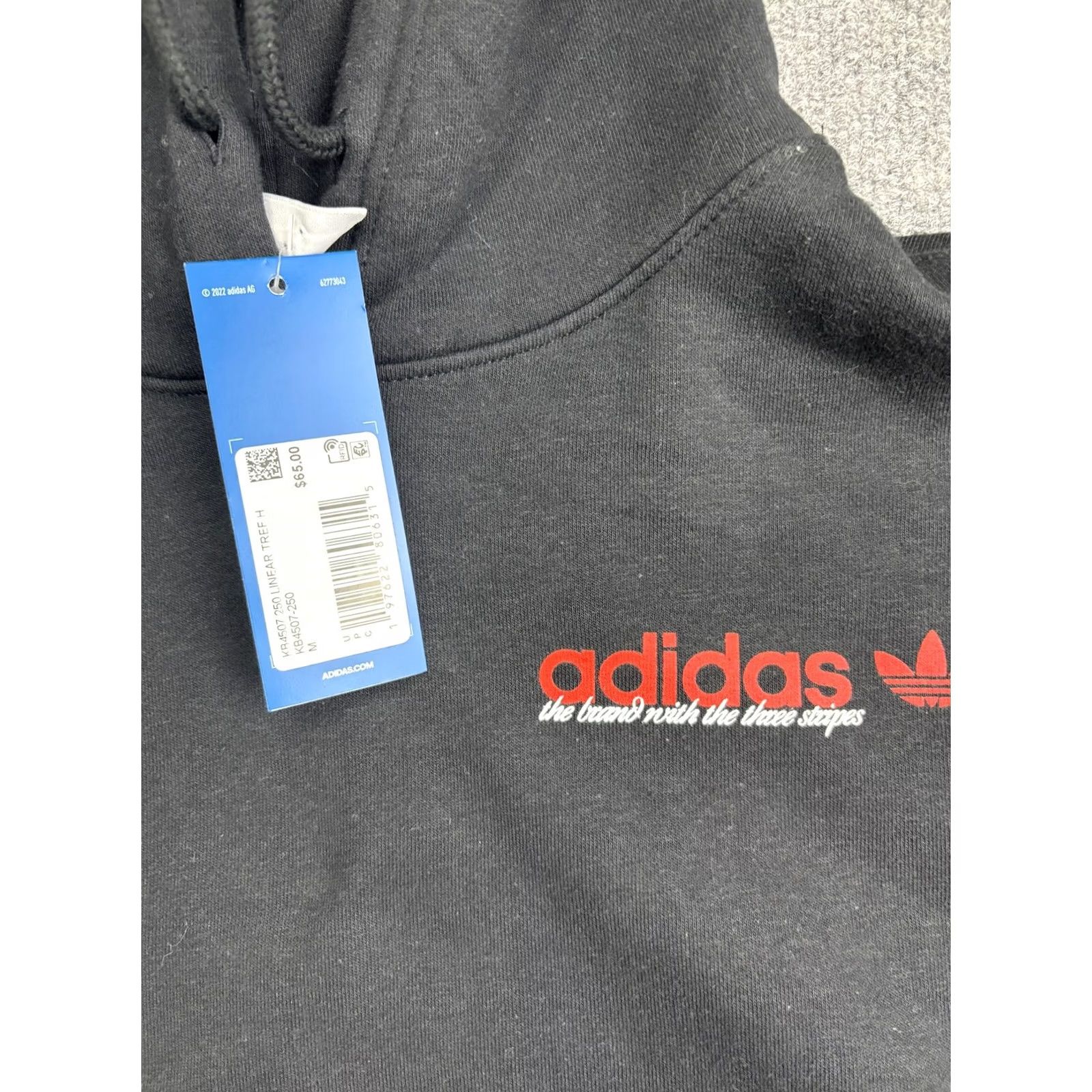 Adidas Adidas Hoodie Mens M Black Pullover Fleece Sweatshirt Trefoil Graphic Logo Size US M / EU 48-50 / 2 - 2 Thumbnail