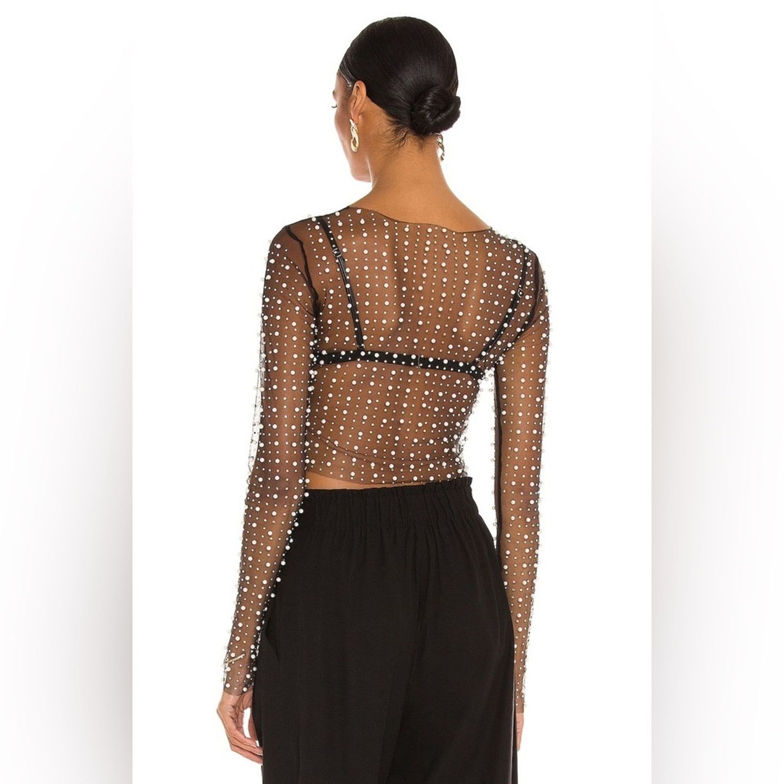 REVOLVE REVOLVE x BEACH BUNNY Look and Glisten Pearl Mesh Top XS Size XS / US 0-2 / IT 36-38 - 3 Thumbnail