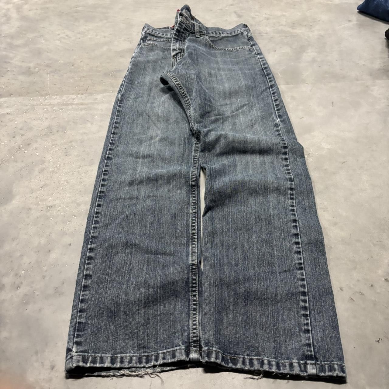 Japanese Brand × Vintage Crazy Vintage Y2K/2000s Grunge Dark Wash Denim Jeans! Size US 33 - 3 Thumbnail