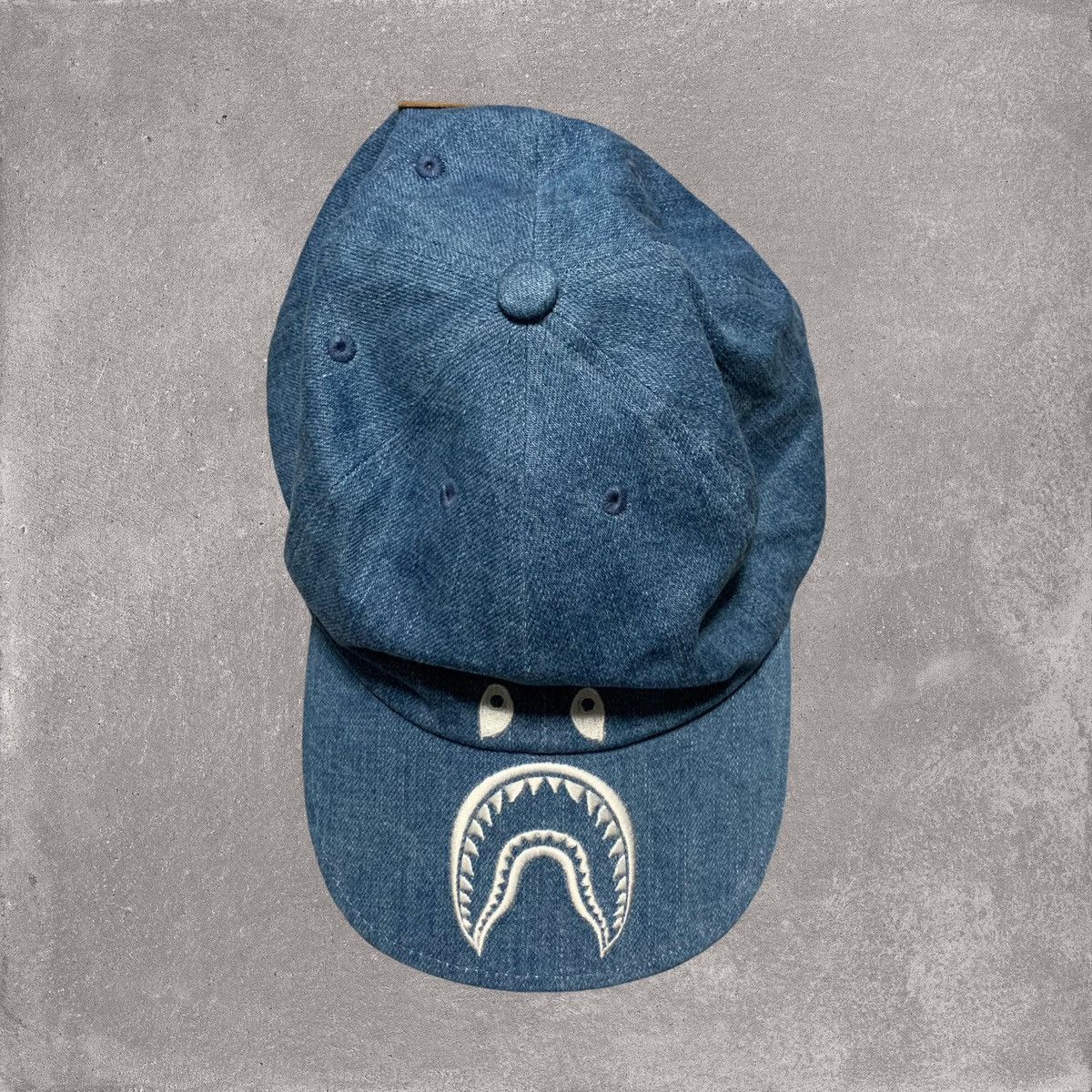 Bape Bape Cap Shark Denim Panel Cap Light Indigo Blue 2019 Size ONE SIZE - 3 Thumbnail