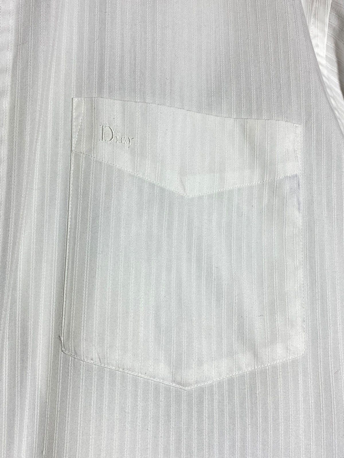 Christian Dior Monsieur Vintage 90s Christian Dior Monsieur White Striped Shirt Size US L / EU 52-54 / 3 - 11 Thumbnail