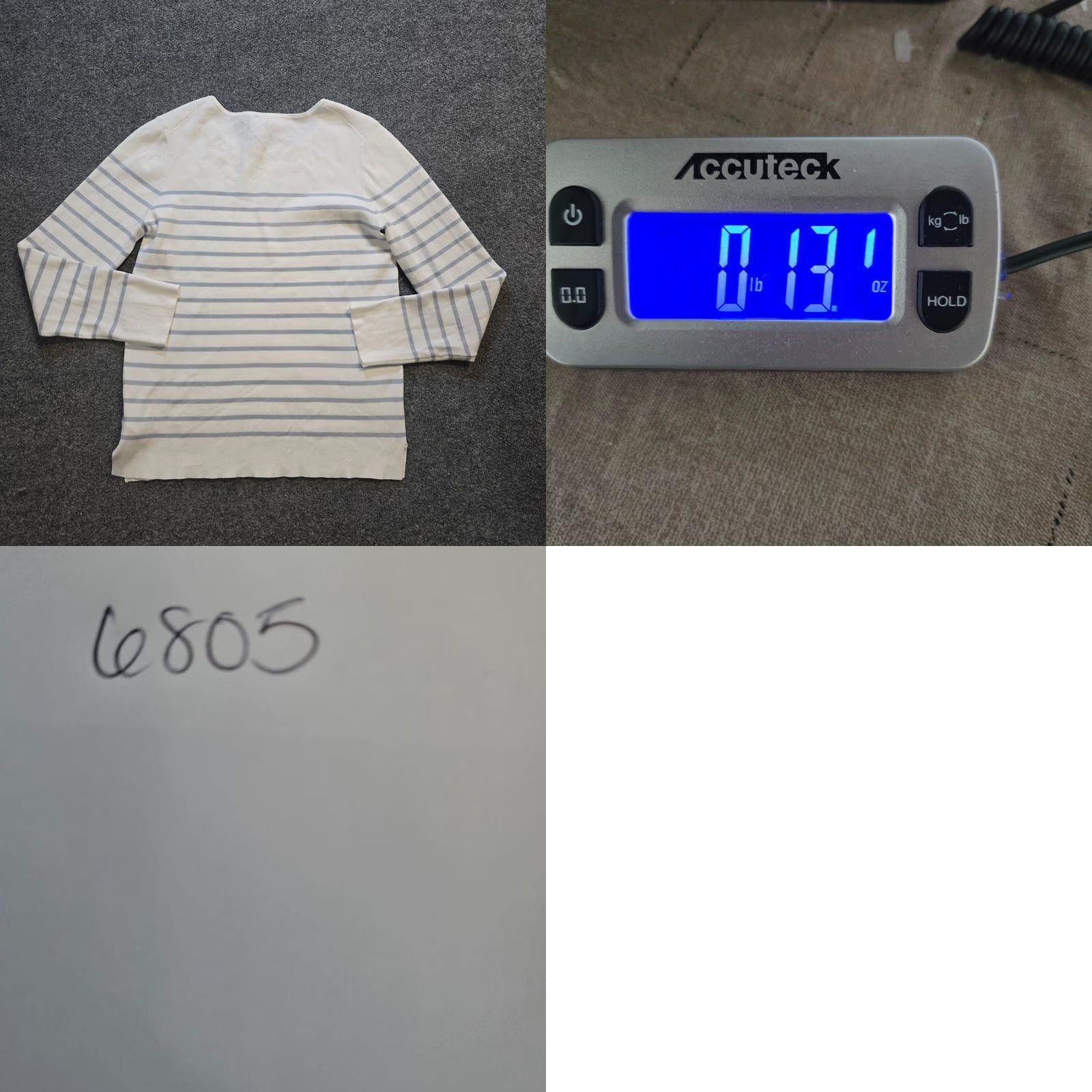 Nautica Kirkland Sweater Womens Large White Blue Striped Nautical Preppy Casual Pullover Knit Long Sleeve Round Neck Lightweight Regular Women’s Size L / US 10 / IT 46 - 8 Thumbnail